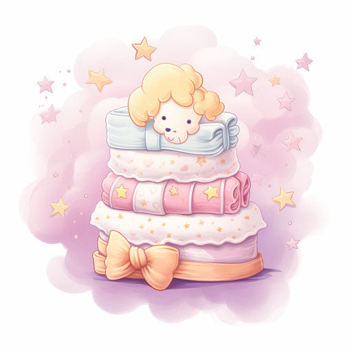 Baby diaper clipart in Pastel Colors Art style