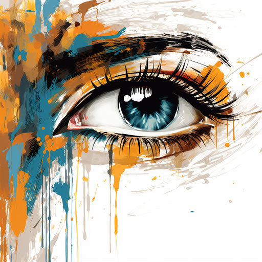 Eyes clipart in the style of Impressionistic Art, on a white background