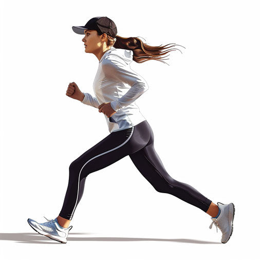 Photo realistic jogging clipart with flat white background