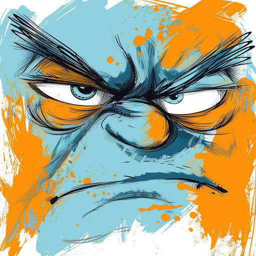 Angry expression in meme art style