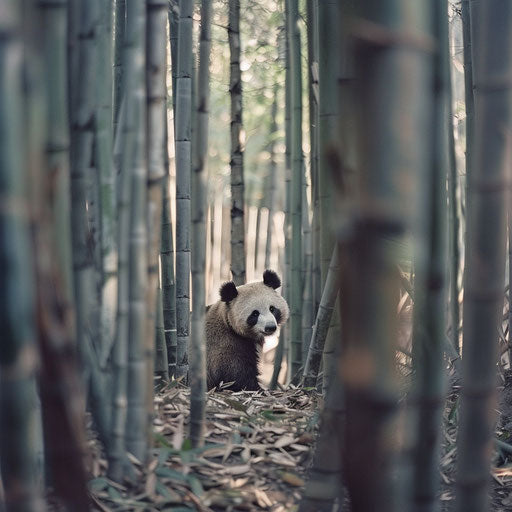 Animals hidden in a bamboo forest