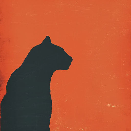 Leopard silhouette on bold background