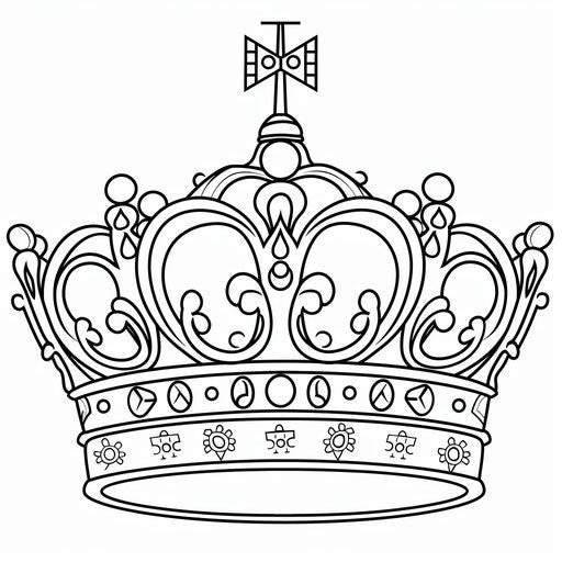 Classic crown for kids with easy-to-color sections