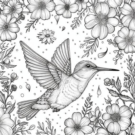 Bird with a flower in its beak