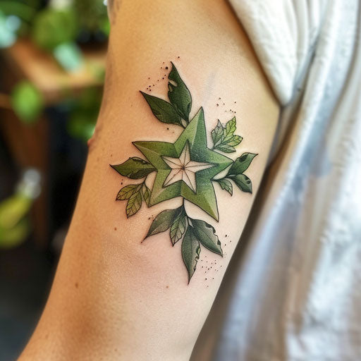 Eco-themed nautical star tattoo