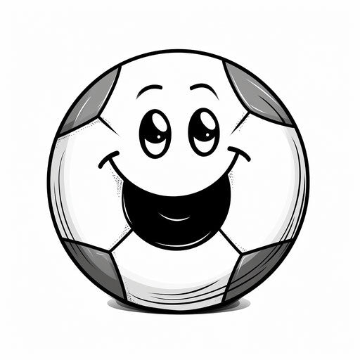 Smiling football in simplified line work
