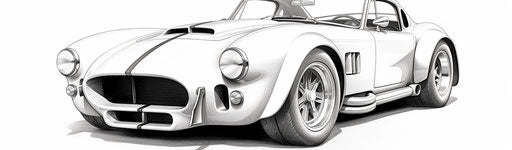 Free car coloring page for kids, precisionist art style