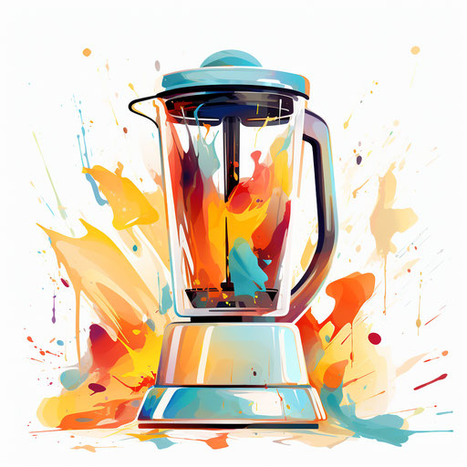 Blender clipart in the style of Impressionistic Art, on a white background