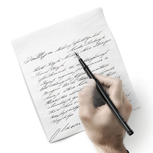 Handwriting clipart in realistic style with flat white background