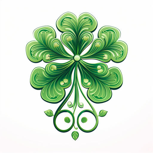 Shamrock clipart in the style of Chiaroscuro Art, on white background