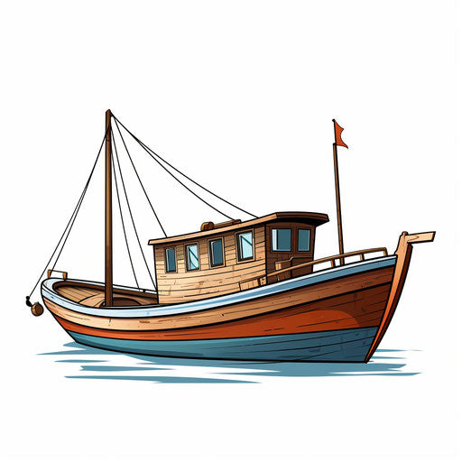 Boat illustration in the style of Chiaroscuro Art