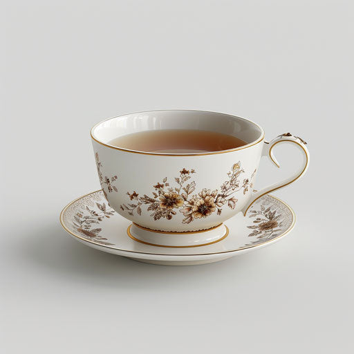 Realistic tea cup clipart on white background