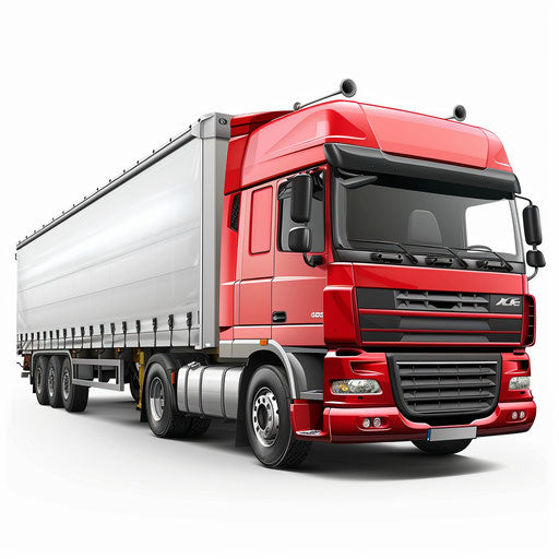 Realistic lorry clipart with white background