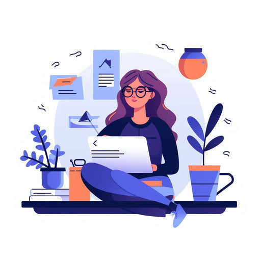 Minimalist style accounting illustration, on white background