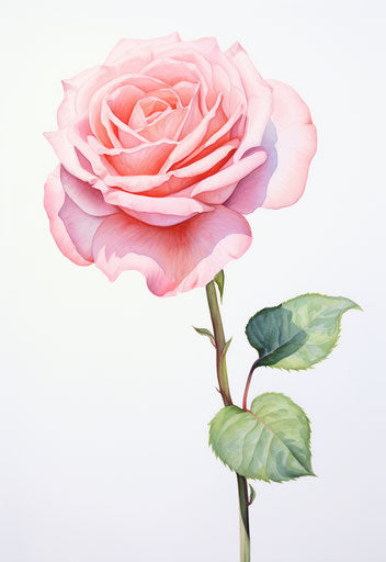 Watercolor painting of an oil painting of a rose