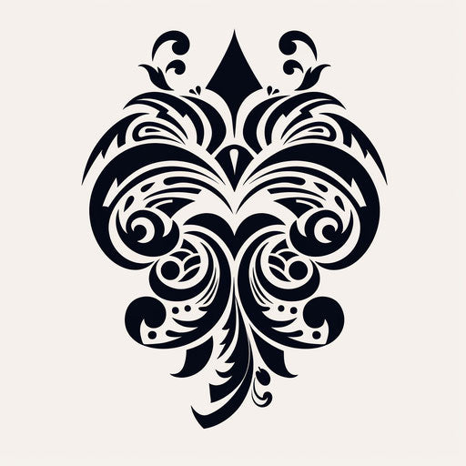 Tribal tattoo with floral and natural design