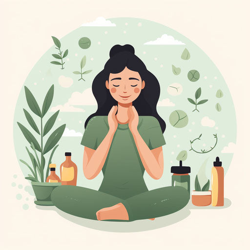 Minimalist self care clipart on a white background