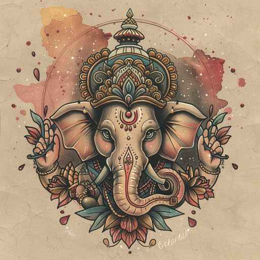 Vintage-inspired Ganesha tattoo sketch