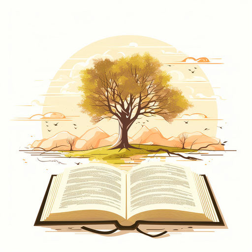 Minimalist-style Bible clipart on white background