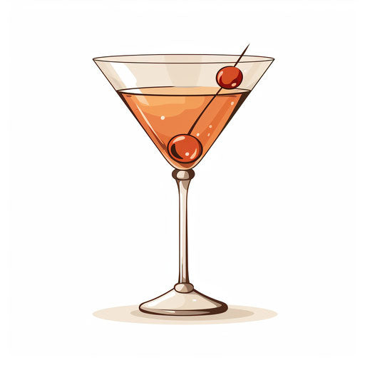 Minimalist martini glass, on white background