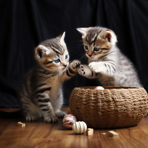 American shorthair kittens playing