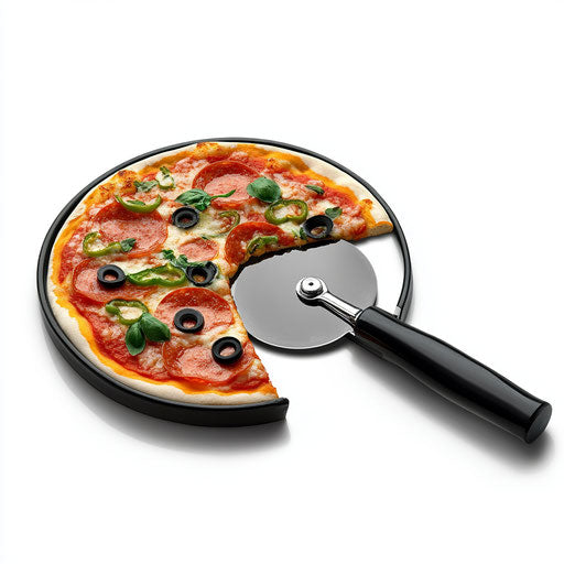 Realistic clipart of a pizza cutter, high-resolution, isolated