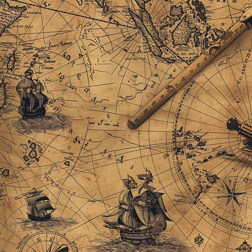 Historical map inspired by ancient explorations