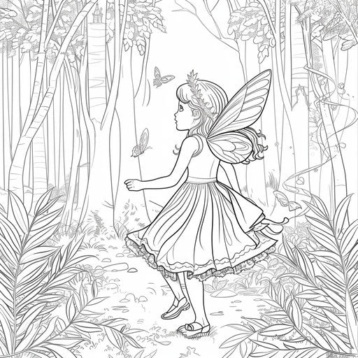 Mischievous sprite playing pranks in a magical forest