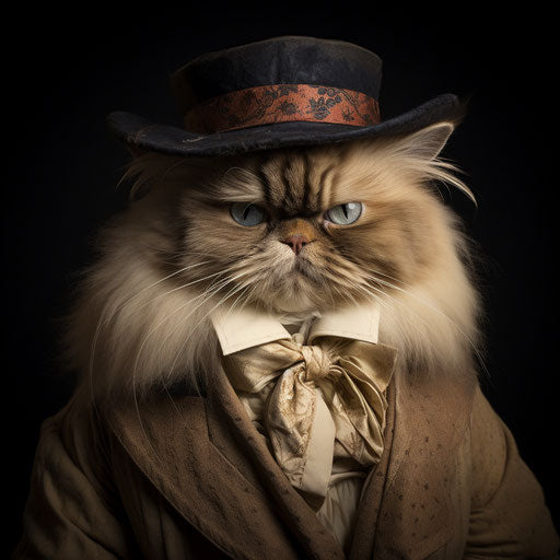 Himalayan cat dressed like a man
