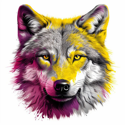 Coloring drawing of wolf head