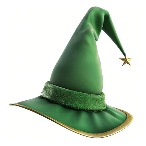 Realistic elf hat clipart on white background