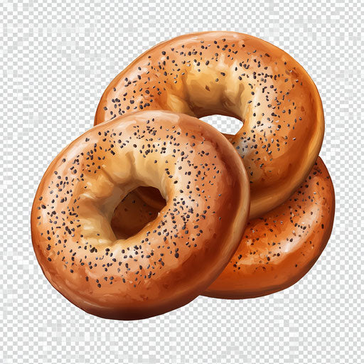 Realistic illustration of bagels, high resolution, isolated