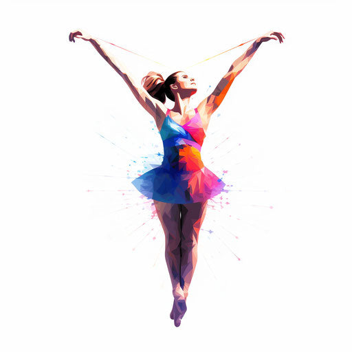 Gymnastics clipart in the style of Chiaroscuro Art, on a white background