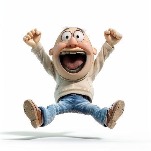 Realistic excitement clipart on flat white background