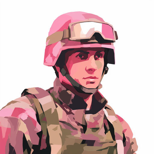 Soldier illustration in Pastel Colors Art style