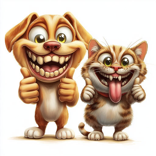 Scalable Dog And Cat Caricature Clipart Vectors for Design Flexibility