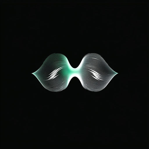 Inspiring DJ logo featuring abstract waveform and subtle light effects