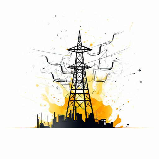 Electricity illustration in Minimalist style on white background