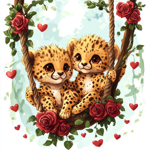 Two cute baby cheetahs for Valentine's Day