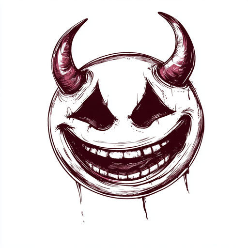 Beautiful sketch of smiley tattoo in clipart style