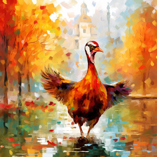 Impressionistic Art clipart of happy Thanksgiving on white background
