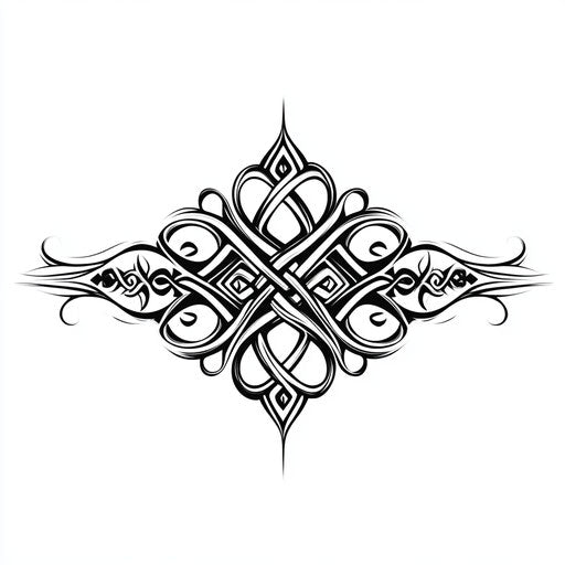 Tribal armband tattoo with intricate knotwork design