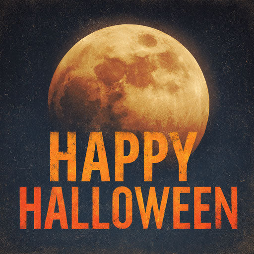 Halloween Elements Against a Dark Background