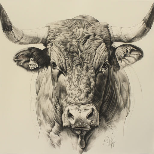 Realistic bull tattoo drawing capturing the essence of strength