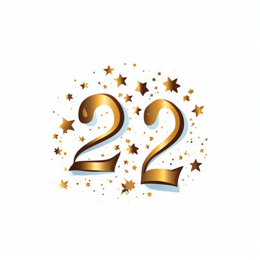 New year 2024 clip art in minimalist style, on white background