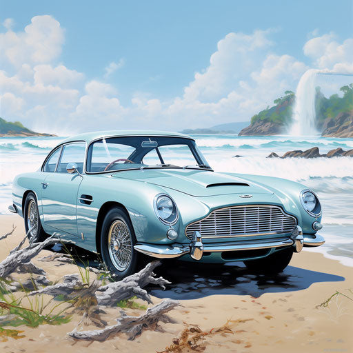 Seafoam blue sports car