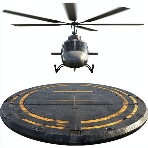 Realistic illustration of a helicopter landing pad