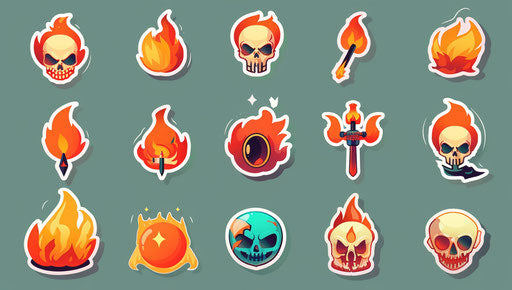 Dynamic energy with flamboyant stickers