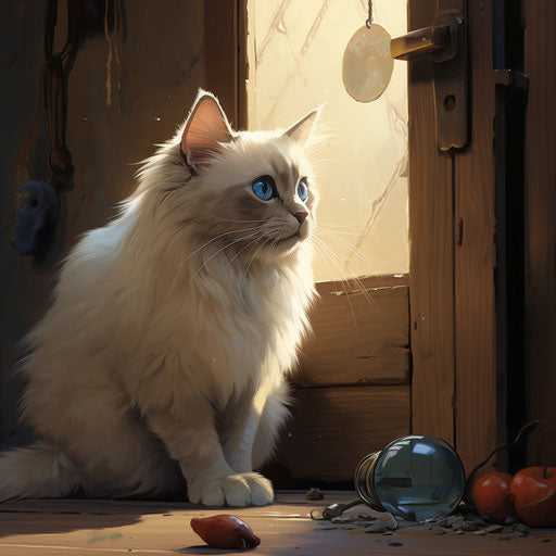 Birman looking at mouse