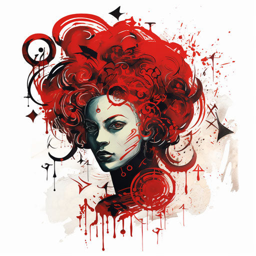 Zodiac sign tattoo with woman's head